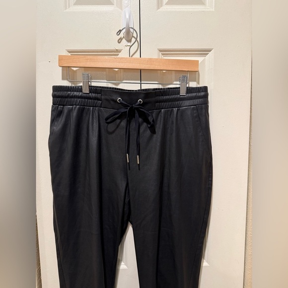 n:Philanthropy Scarlet Faux Leather Joggers Black , size Large - Picture 6 of 12